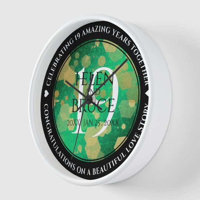 Reloj Elegante celebración del 19° Aniversario del Boda  (Ángulo)