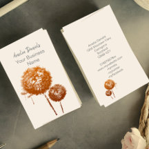 Reloj elegante de Dandelion en tarjeta de visita c