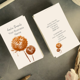 Reloj elegante de Dandelion en tarjeta de visita c