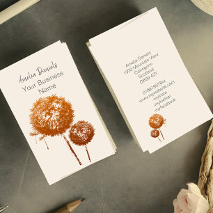 Reloj elegante de Dandelion en tarjeta de visita c