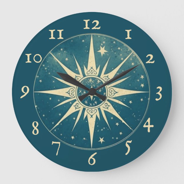 Reloj elegante de pared cósmica azul (Anverso)