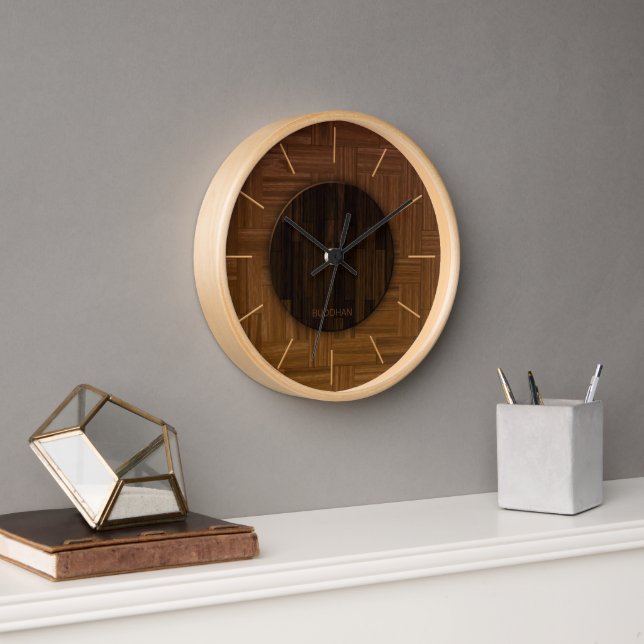 Reloj elegante de pared de madera (Oficina)