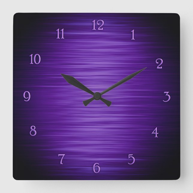 Reloj elegante de pared morado sombreado (Anverso)