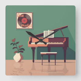 Reloj elegante de pared musical