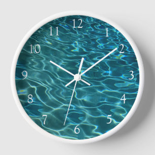 Reloj Elegante patrón de agua azul turquesa olas de océa