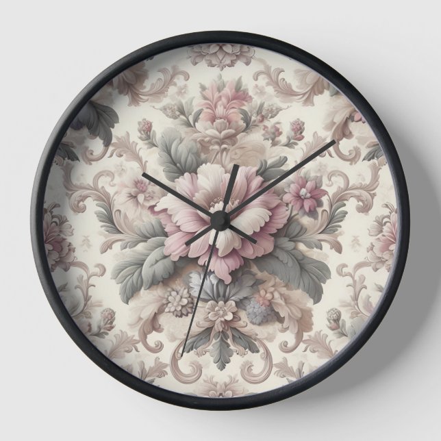 Reloj Elegante patrón floral vintage (Anverso)