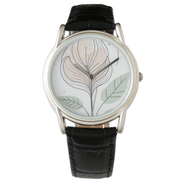 reloj elegante y delicado con flores estilizadas (Anverso)