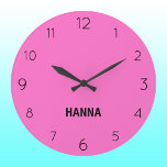 Reloj Elegante y Moda Neon Pink and Black Name<br><div class="desc">Reloj elegante y Moda Neon de color rosa y negro</div>
