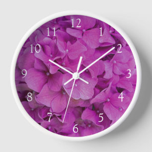 Reloj Elegantes rosas de hortensias florales de magenta 