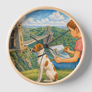 Reloj Ella y Bella Esbozan el Puente Colgante de Clifton