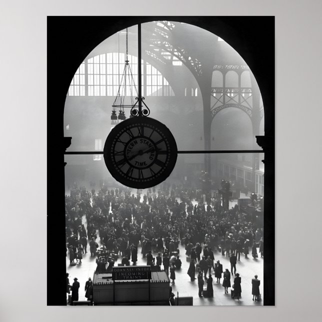 Reloj en la estación de Pensilvania. Póster (Frente)
