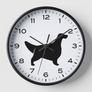 Reloj English Setter Silhouette with Numbers and Minutes
