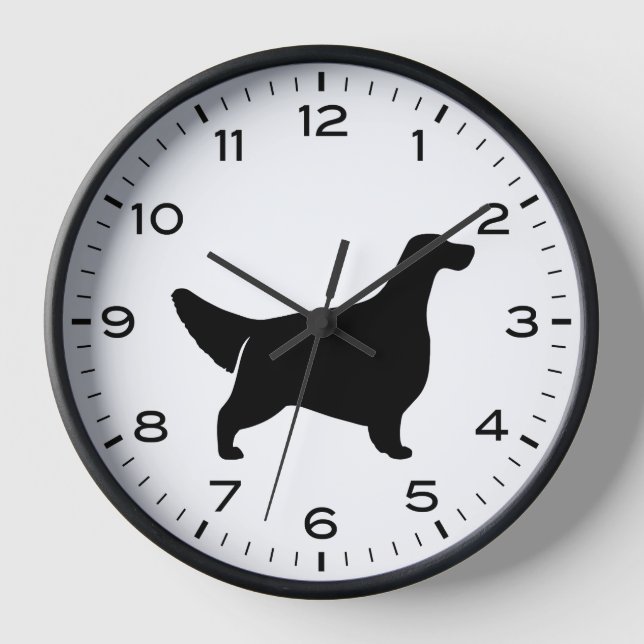 Reloj English Setter Silhouette with Numbers and Minutes (Anverso)
