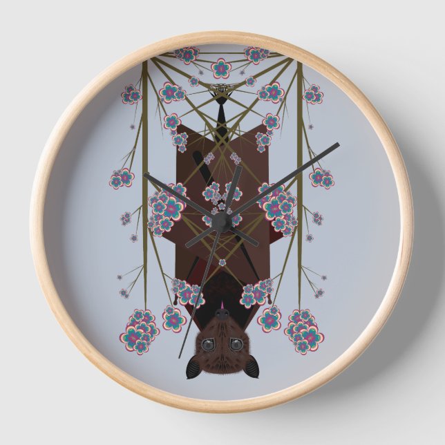 Reloj enmarcado de madera azul cielo de Fox (Anverso)