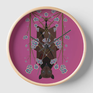 Reloj enmarcado de madera de Fox Boysenberry