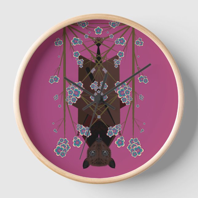 Reloj enmarcado de madera de Fox Boysenberry (Anverso)