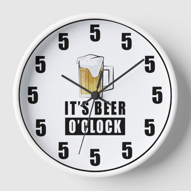 Reloj Es Beer O'clock - Funny Clock Design (Anverso)