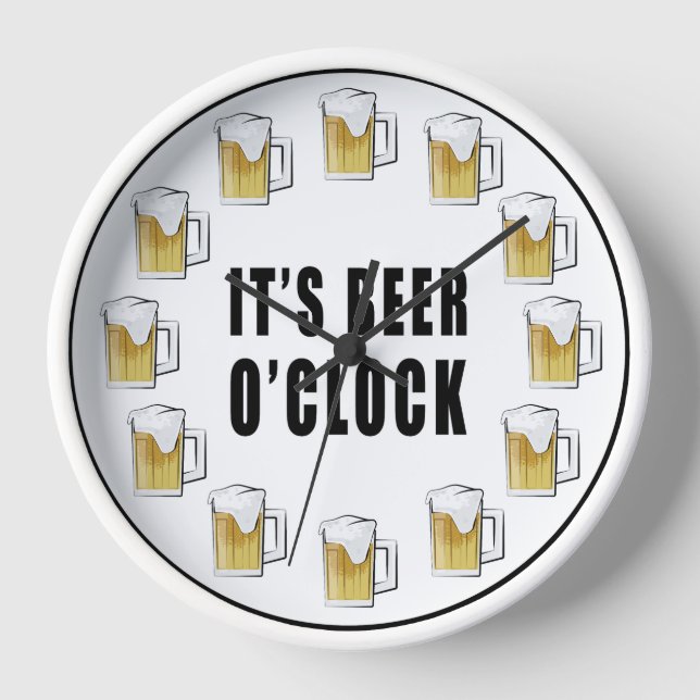 Reloj Es Beer O'clock - Funny Clock Design (Anverso)