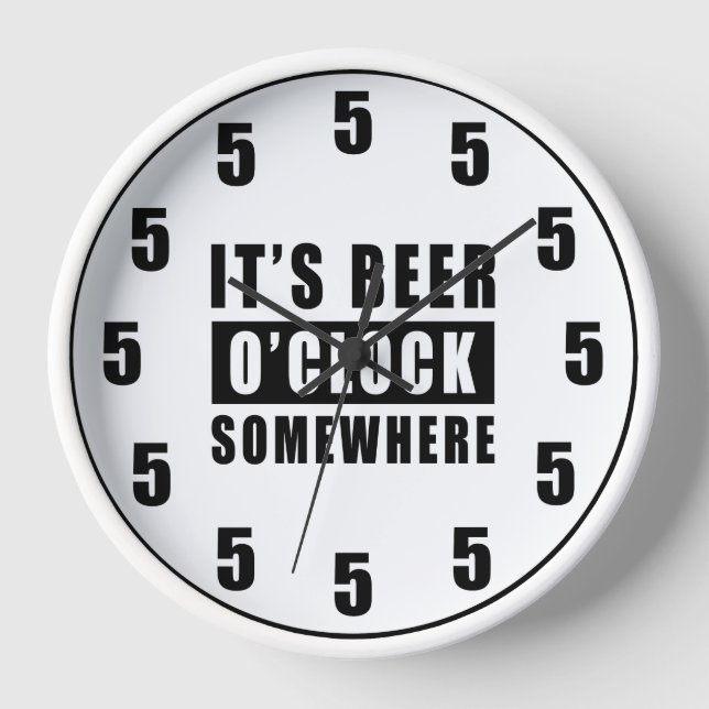 Reloj Es la cerveza en algún lugar - Funny Clock Design (Anverso)