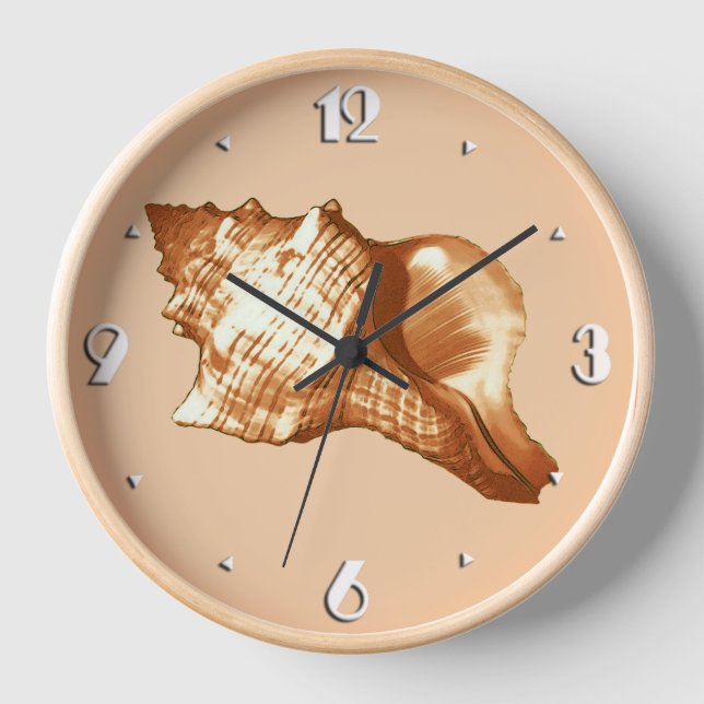 Reloj Esbozo de concha de concha - marrón, blanco y tost (Anverso)