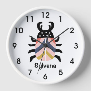 Reloj Escarabajo grande con rayas coloridas personalizad