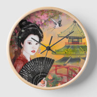 Escena japonesa con una mujer