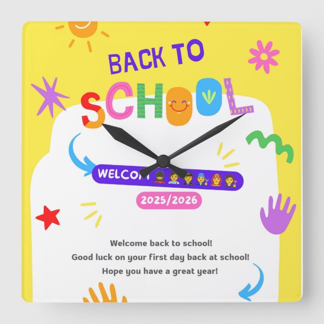 Reloj escolar de los niños para el nuevo año escol (Anverso)