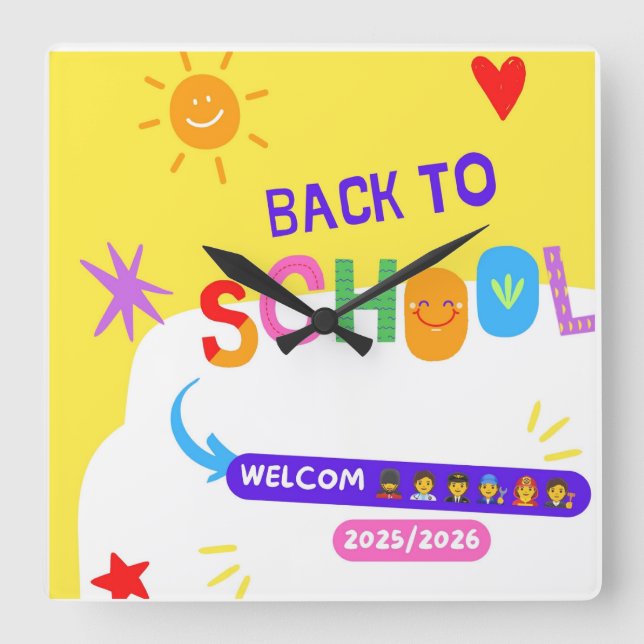 Reloj escolar de los niños para el nuevo año escol (Anverso)