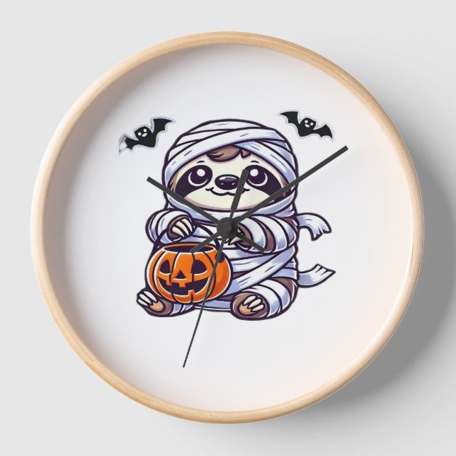 Reloj Eslogan Halloween Mamis Niños Mujeres Hombres Clás (Anverso)