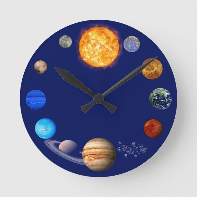 Reloj espacial del sistema solar (Anverso)