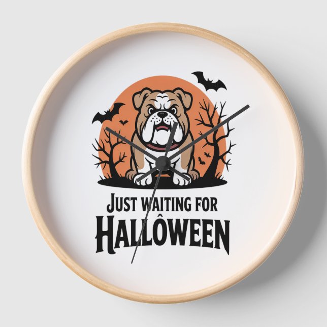 Reloj Esperando al perro de Halloween (Anverso)