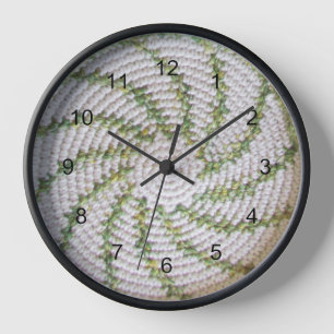 Reloj - Espiral verde sobre blanco
