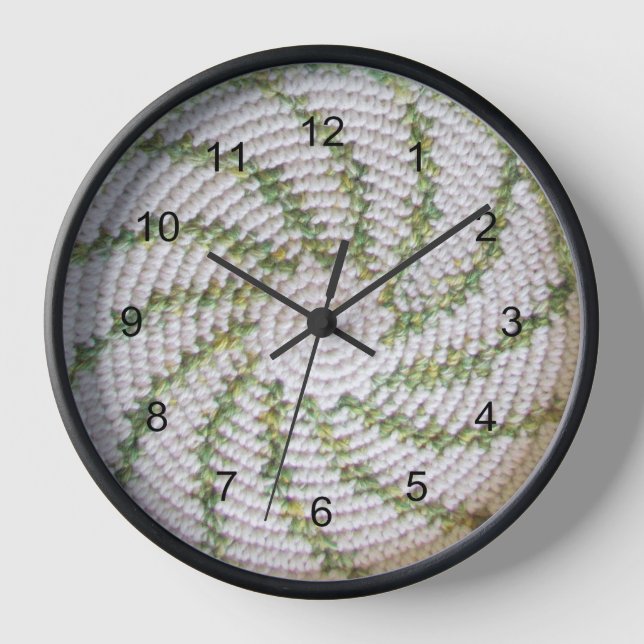 Reloj - Espiral verde sobre blanco (Anverso)