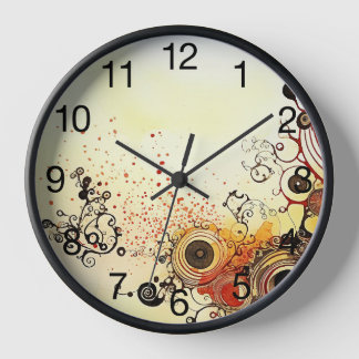 Reloj Espirales en pintura de tinta y acuarela