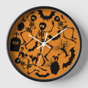 Reloj Esqueletos de Halloween Danza macabra