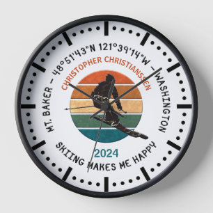 Reloj Esquí Mt. Baker, Washington - Hombre Esquiador, Te