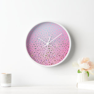 Reloj Estampado de leopardo rosa con purpurina