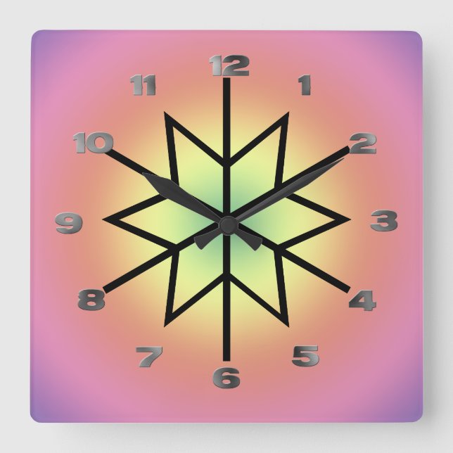 Reloj - Estrella con números metálicos (Anverso)