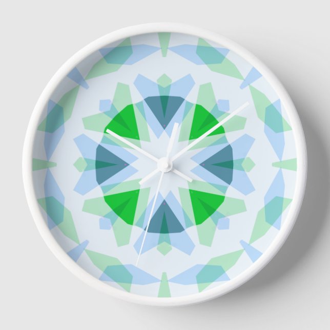 Reloj Estrella verde de Bonito azul fresca Decoración de (Anverso)