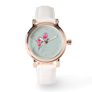 Reloj eWatch personalizado con floral Rosa