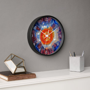 Reloj Exploding Cosmos - Van Gogh Orange Sun - numbers