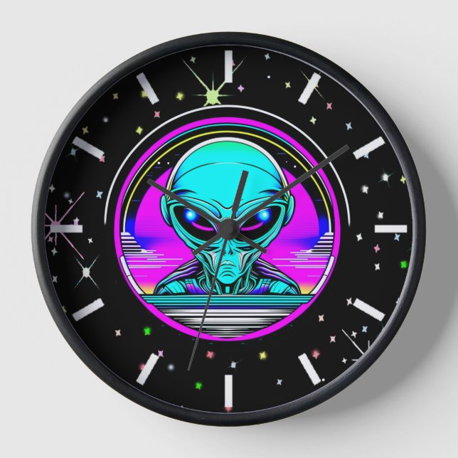 Reloj Extraterrestre alienígena volando un OVNI (Anverso)