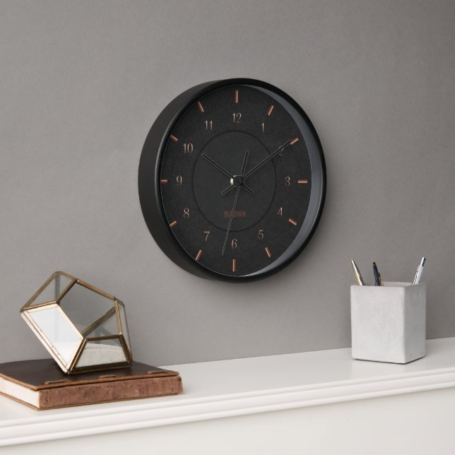 Reloj Falso Negro Moderno (Oficina)