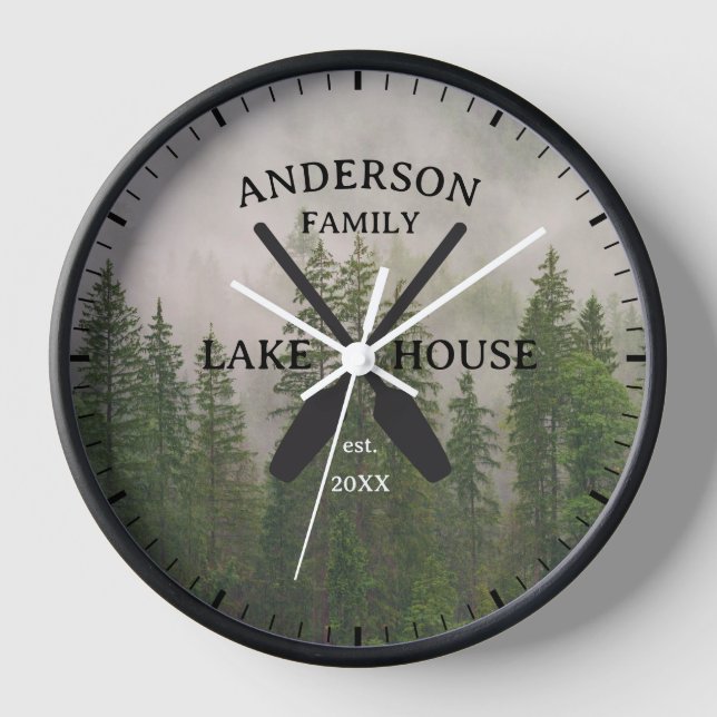 Reloj Familia Personalizada Nombre Casa Lago (Anverso)