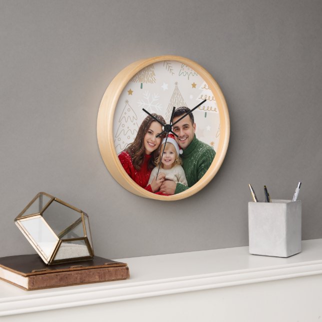 Reloj ❄️ Family Photo Wall Clock — Holiday Decor ❄️ (Oficina)