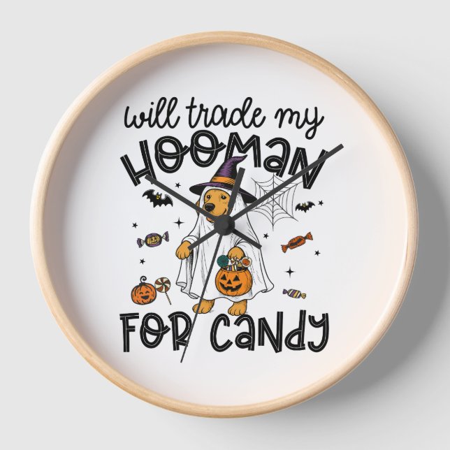 Reloj Famoso perro dorado Halloween Fantasma (Anverso)