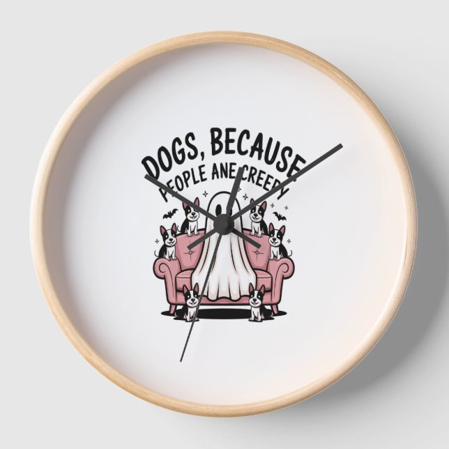 Reloj Fantasma de fantasía de perro de Halloween (Anverso)