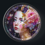 Reloj Fantasy Glam Mujer Pop Art Clock<br><div class="desc">Fantasy Glam Woman Pop Art</div>