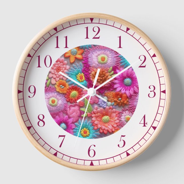 Reloj Faux Coloridas Embroidadas Floral Elegantes Mujere (Anverso)