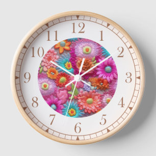 Reloj Faux Coloridos Bordados Floral Elegante